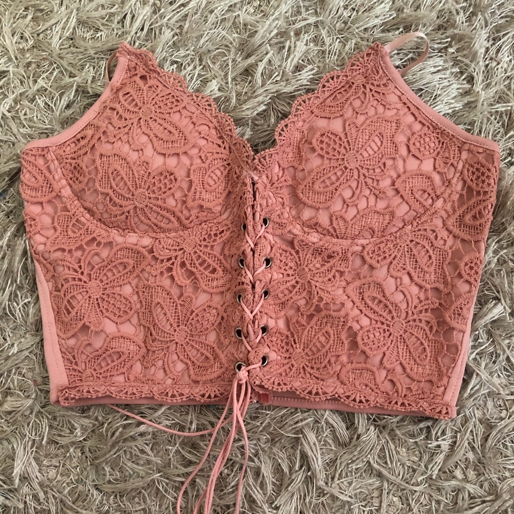 SHEIN Pink Floral Bustier